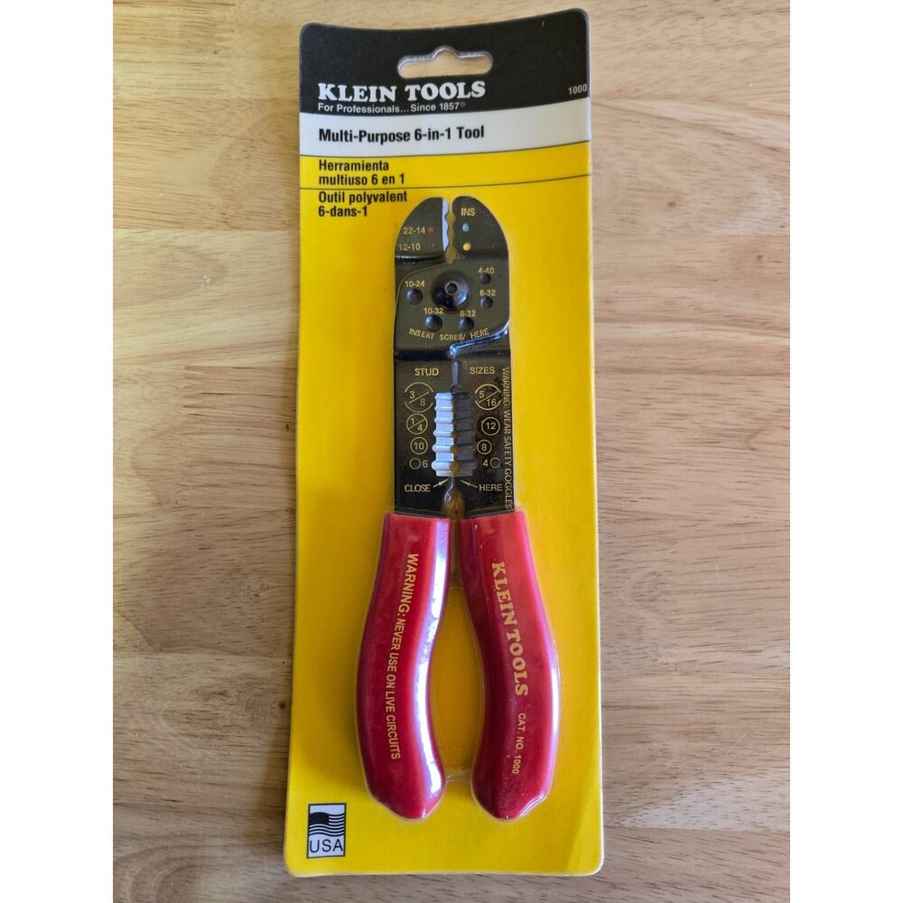 KLEIN TOOLS 1000 Multi Purpose 6-in-1 Tool Stripper Crimper Wire Cutter New